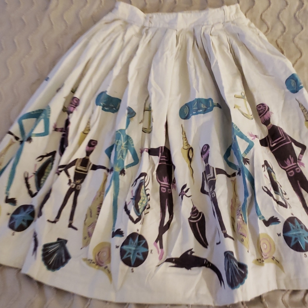 Vintage Novelty print 1950s retro pinup skirt